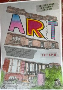 Coloured poster for Art Fair at Raphael Centre